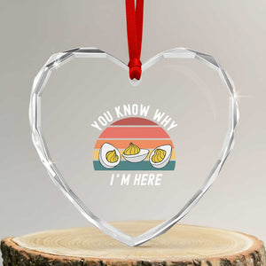 Funny Thanksgiving Dinner Heart Crystal Glass Ornament You Know Why I Am Here TS14 Transparent Glass 3'' Heart Print Your Wear