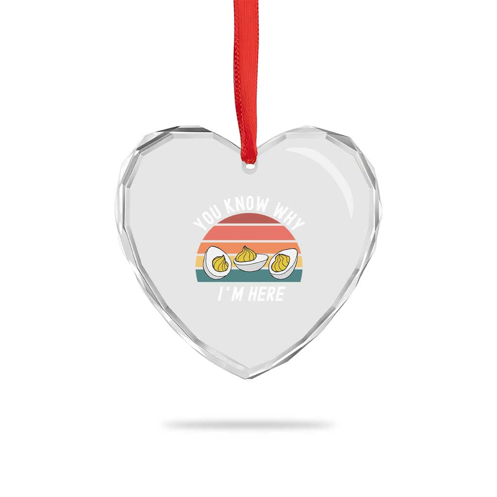 Funny Thanksgiving Dinner Heart Crystal Glass Ornament You Know Why I Am Here TS14 Print Your Wear