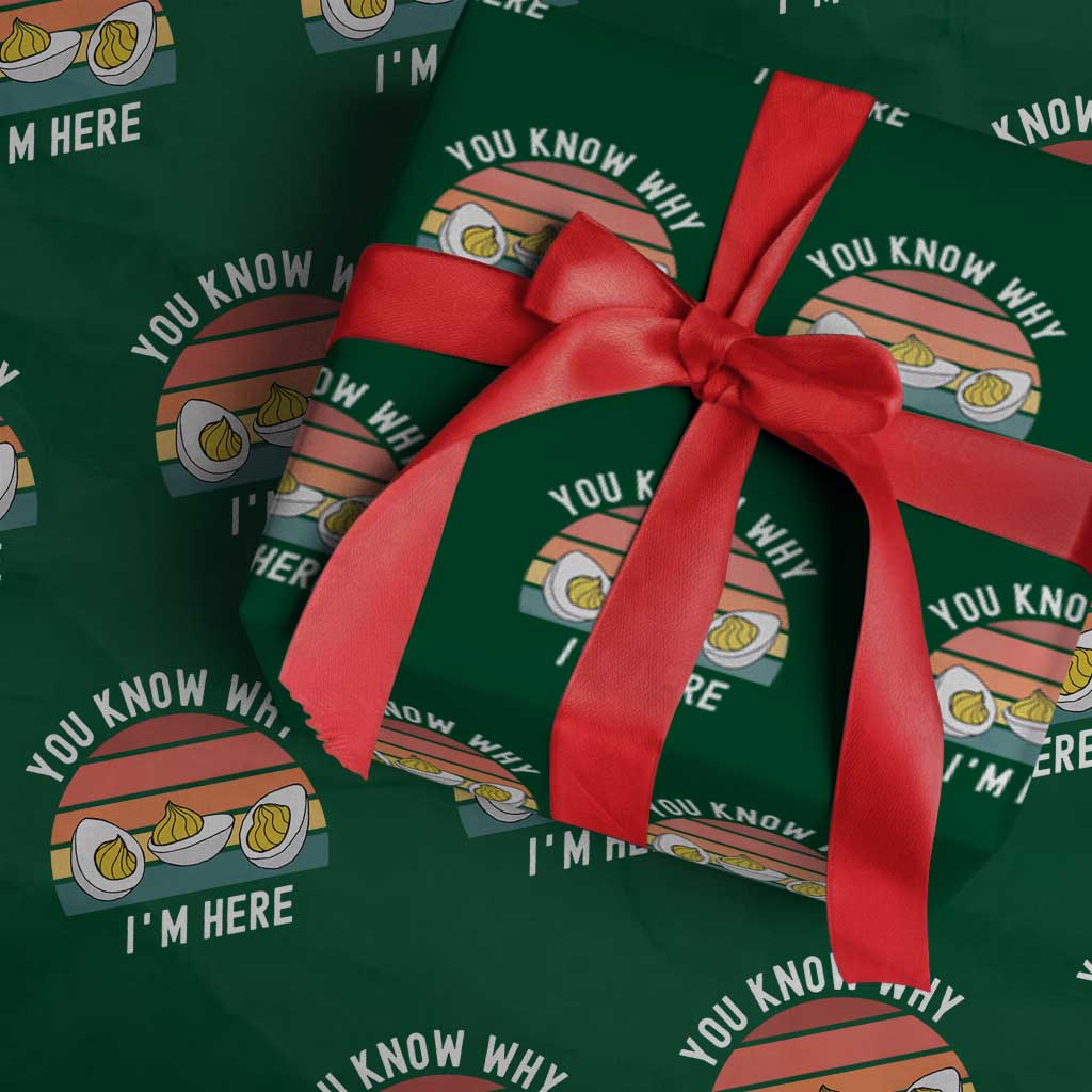 Funny Thanksgiving Dinner Wrapping Paper Roll You Know Why I Am Here TS14 Green Print Your Wear