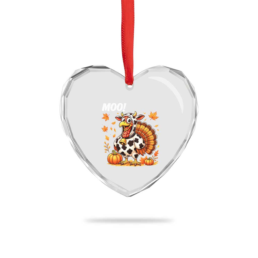 Funny Thanksgiving Heart Crystal Glass Ornament Turkey Moo TS14 Print Your Wear