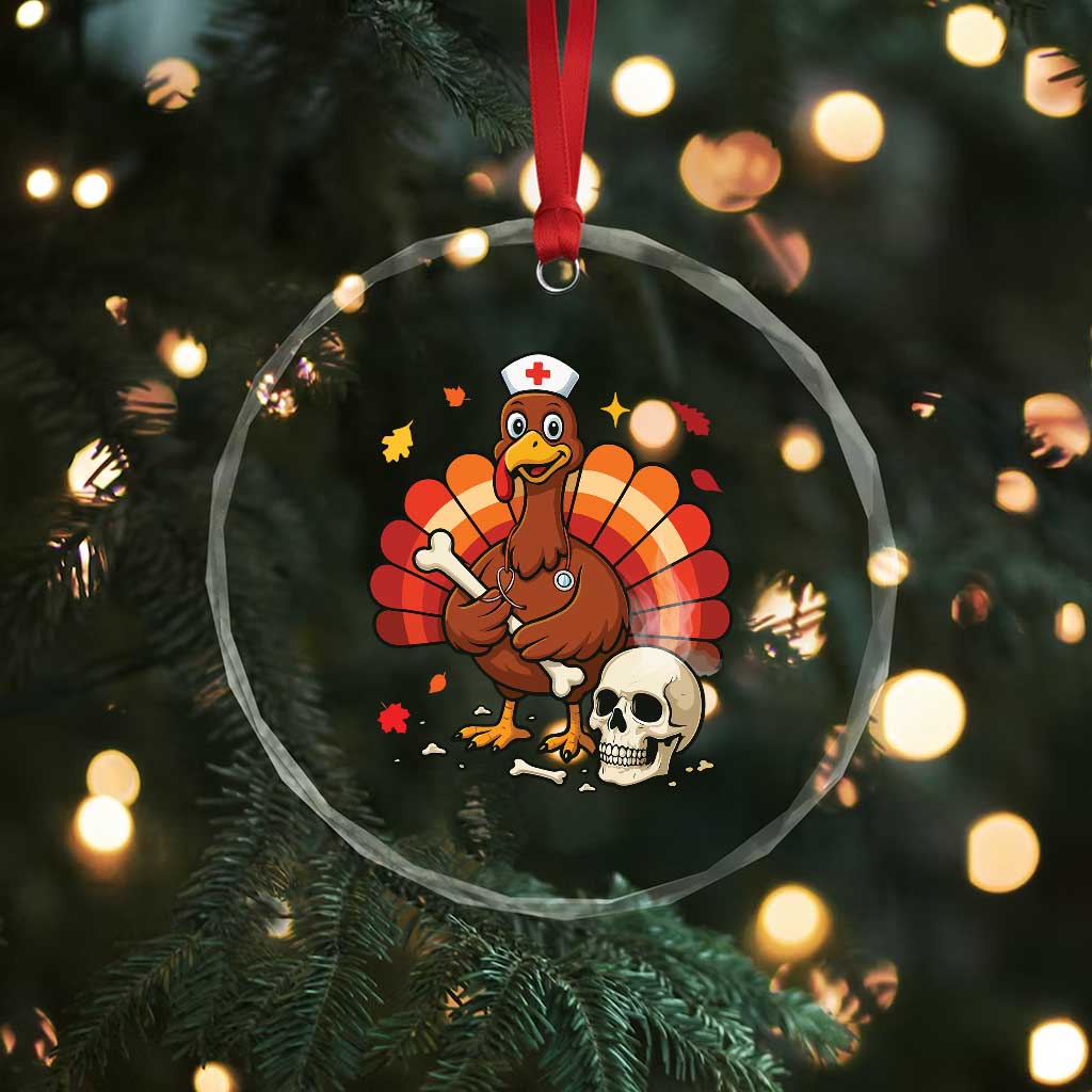 Funny Thanksgiving Nurse Turkey Crystal Glass Ornament Fall RN TS14 Print Your Wear
