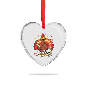 Funny Thanksgiving Nurse Turkey Heart Crystal Glass Ornament Fall RN TS14 Print Your Wear