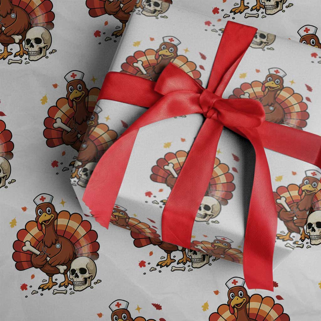 Funny Thanksgiving Nurse Turkey Wrapping Paper Roll Fall RN TS14 White Print Your Wear