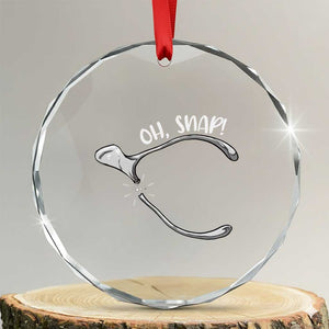 Funny Thanksgiving Oh Snap Crystal Glass Ornament Turkey Wishbone TS11 Transparent Glass 3'' Circle Print Your Wear