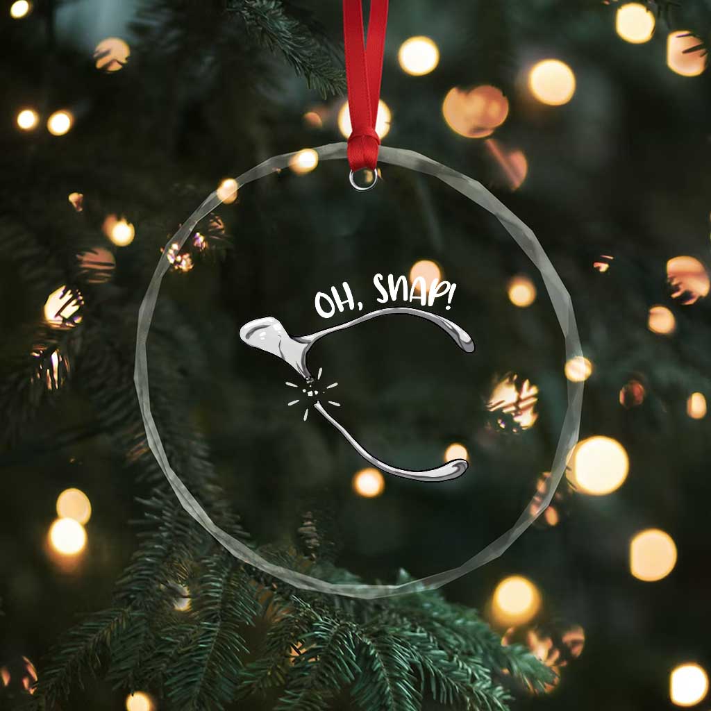 Funny Thanksgiving Oh Snap Crystal Glass Ornament Turkey Wishbone TS11 Print Your Wear