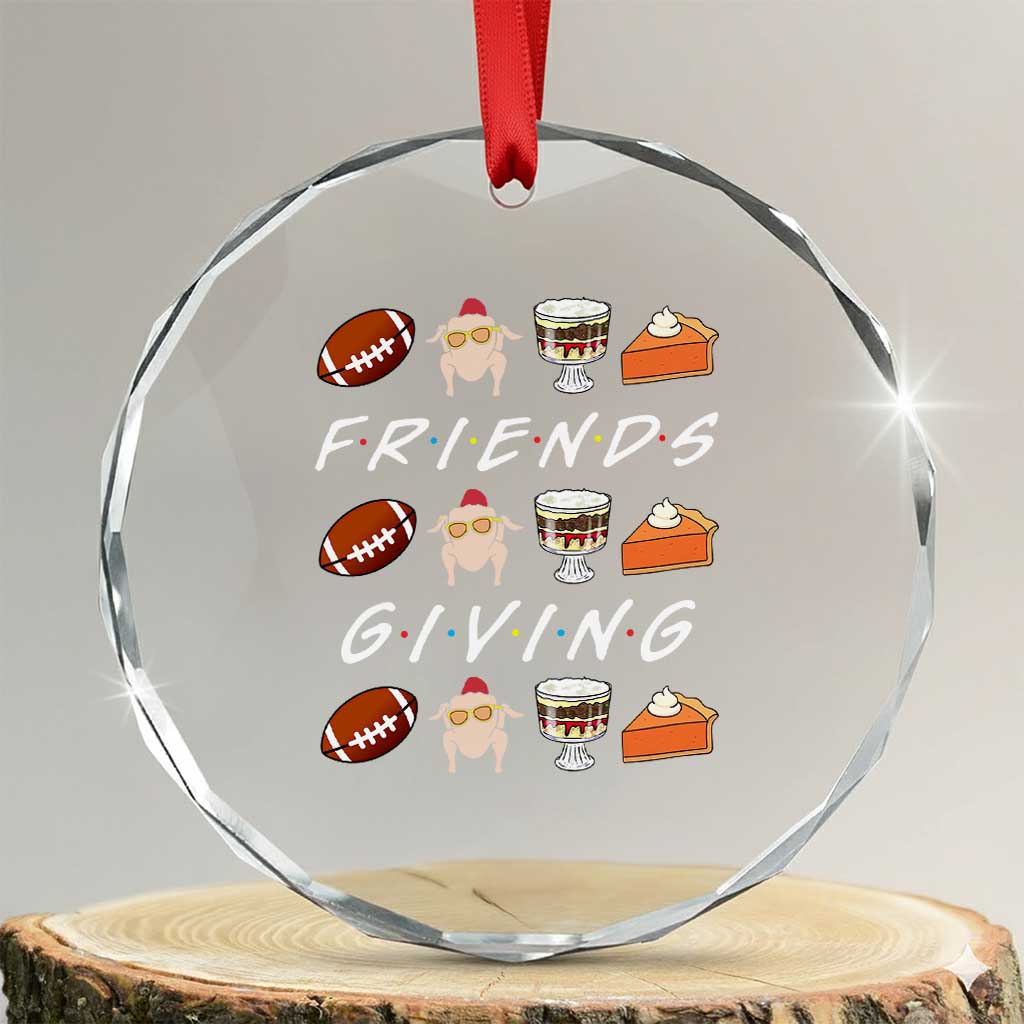 Funny Thanksgiving Thankful Friends Giving Party Crystal Glass Ornament TS11 Transparent Glass 3'' Circle Print Your Wear