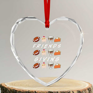 Funny Thanksgiving Thankful Friends Giving Party Heart Crystal Glass Ornament TS11 Transparent Glass 3'' Heart Print Your Wear