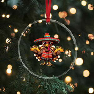 Funny Thanksgiving Turkey Crystal Glass Ornament Taco Mexican Christmas - Print Your Wear