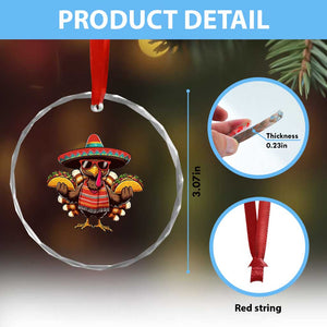 Funny Thanksgiving Turkey Crystal Glass Ornament Taco Mexican Christmas - Print Your Wear