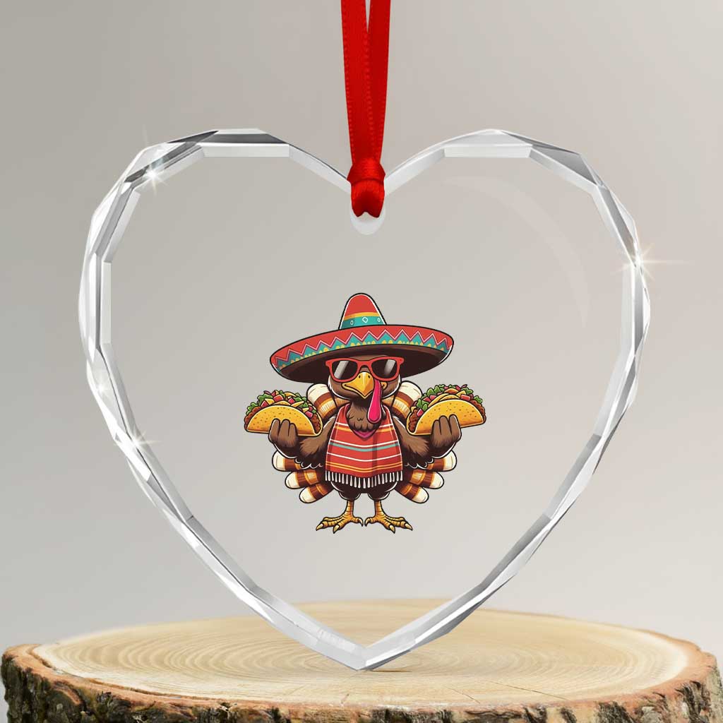 Funny Thanksgiving Turkey Heart Crystal Glass Ornament Taco Mexican Christmas TS14 Transparent Glass 3'' Heart Print Your Wear