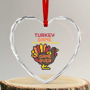 Funny Thanksgiving Turkey Heart Crystal Glass Ornament Turkey Game Dont Look At The Turkey TS11 Transparent Glass 3'' Heart Print Your Wear