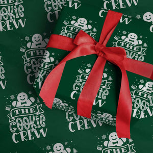 Funny The Cookie Crew Wrapping Paper Roll Christmas Baking Team Gingerbread TS11 Green Print Your Wear