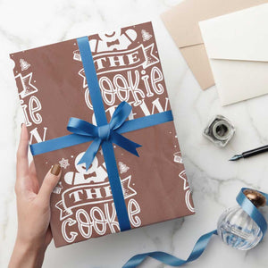 Funny The Cookie Crew Wrapping Paper Roll Christmas Baking Team Gingerbread TS11 Mocha Print Your Wear