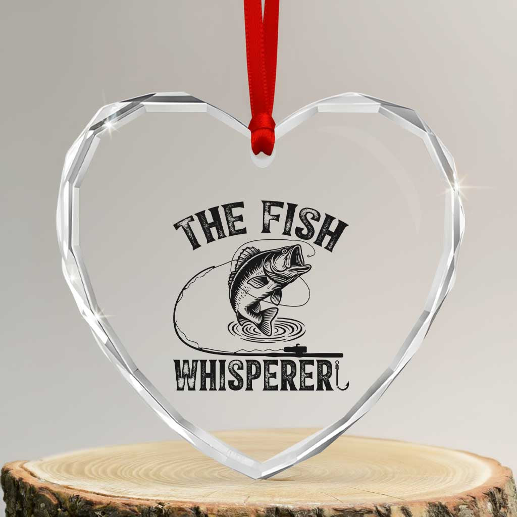 Funny The Fish Whisperer Heart Crystal Glass Ornament Fishing Lover Angler Gift TS12 Transparent Glass 3'' Heart Print Your Wear