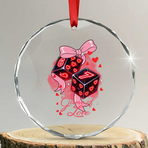 Funny The Game Of Love Six Seven Dice Meme Crystal Glass Ornament TS12 Transparent Glass 3'' Circle Print Your Wear
