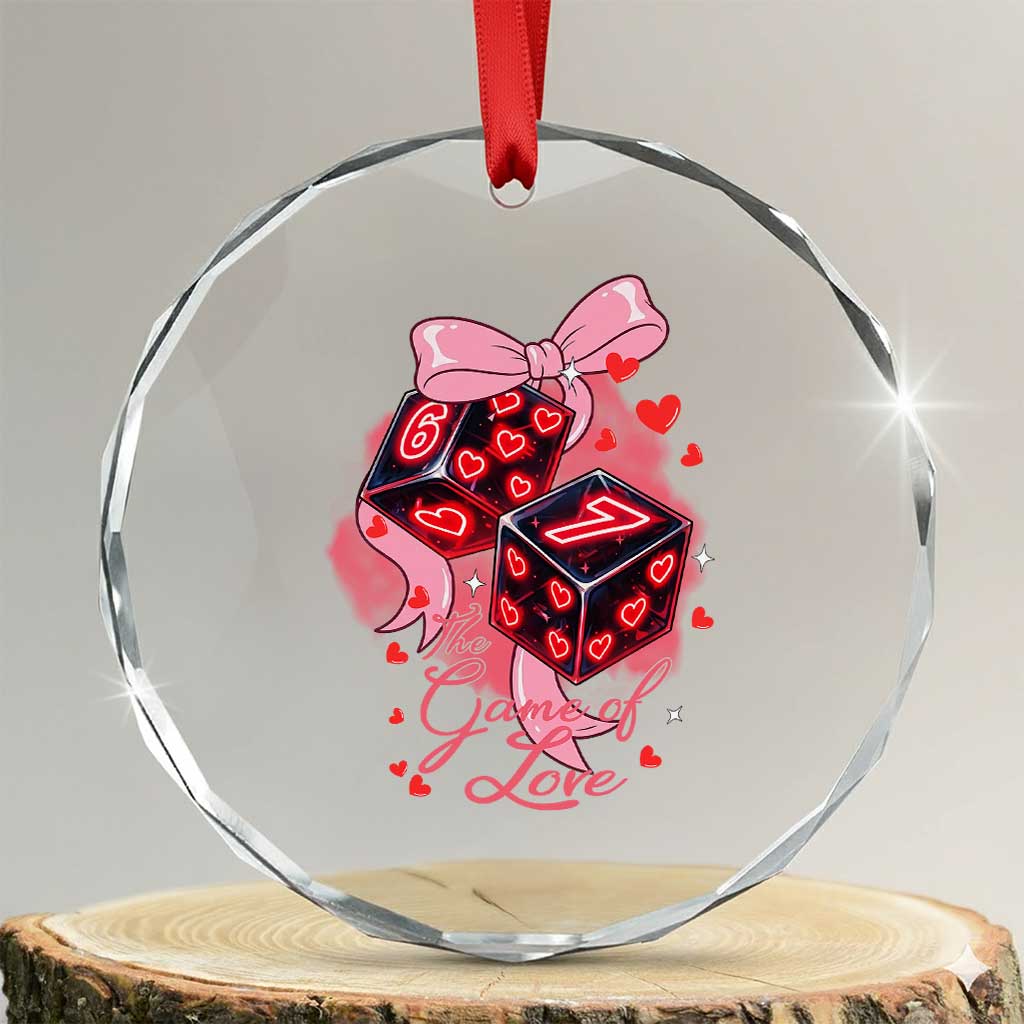 Funny The Game Of Love Six Seven Dice Meme Crystal Glass Ornament TS12 Transparent Glass 3'' Circle Print Your Wear