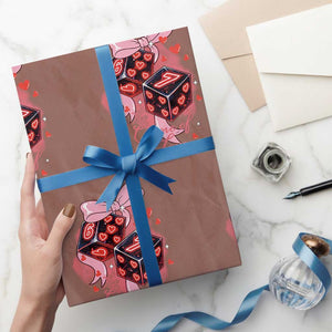 Funny The Game Of Love Six Seven Dice Meme Wrapping Paper Roll TS12 Mocha Print Your Wear