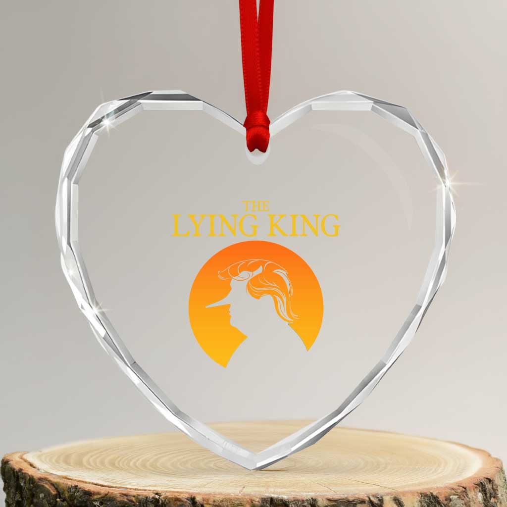 Funny The Lying King Long Nose Silhouette Heart Crystal Glass Ornament Vintage Political Satire Statement Gift TS12 Transparent Glass 3'' Heart Print Your Wear