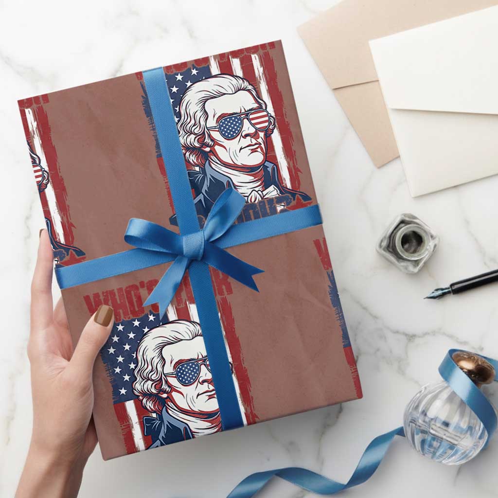 Funny Thomas Jefferson Wrapping Paper Roll Who Is Your Daddy TS12 Mocha Print Your Wear