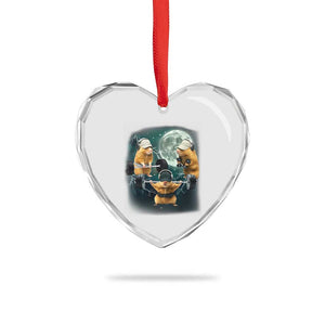 Funny Three Hamster Deadlift Gym Rat Moon Training Weightlifting Meme Heart Crystal Glass Ornament TS11 Print Your Wear