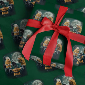 Funny Three Hamster Deadlift Gym Rat Moon Training Weightlifting Meme Wrapping Paper Roll TS11 Green Print Your Wear