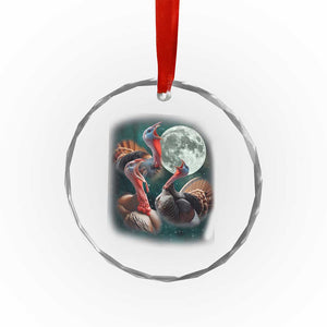 Funny Three Turkey Moon Crystal Glass Ornament Weird Cursed Thanksgiving Meme TS11 Print Your Wear