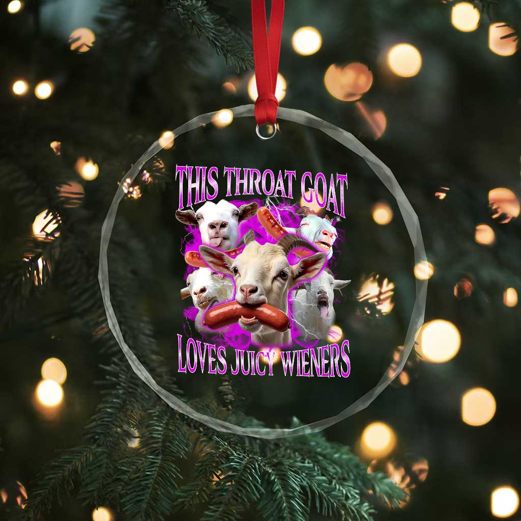 Funny Throat Goat Crystal Glass Ornament Swallows Juicy Wieners Inappropriate Adult TS10 Print Your Wear