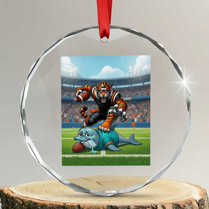 Funny Tiger Dominates Dolphin Crystal Glass Ornament FB Rivalry Gift TS12 Transparent Glass 3'' Circle Print Your Wear