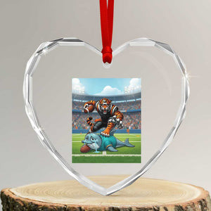Funny Tiger Dominates Dolphin Heart Crystal Glass Ornament FB Rivalry Gift TS12 Transparent Glass 3'' Heart Print Your Wear