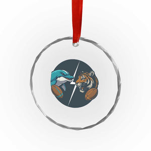 Funny Tiger Vs Dolphin Rivalry Crystal Glass Ornament Gift For FB Hardcore Fan TS12 Print Your Wear