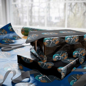 Funny Tiger Vs Dolphin Rivalry Wrapping Paper Roll Gift For FB Hardcore Fan TS12 Black Print Your Wear
