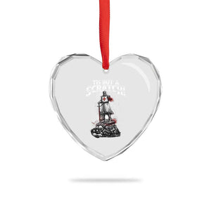 Funny Tis But A Scratch Medieval Warrior Knight Heart Crystal Glass Ornament Funny Gift Sarcastic Quote TS10 Print Your Wear