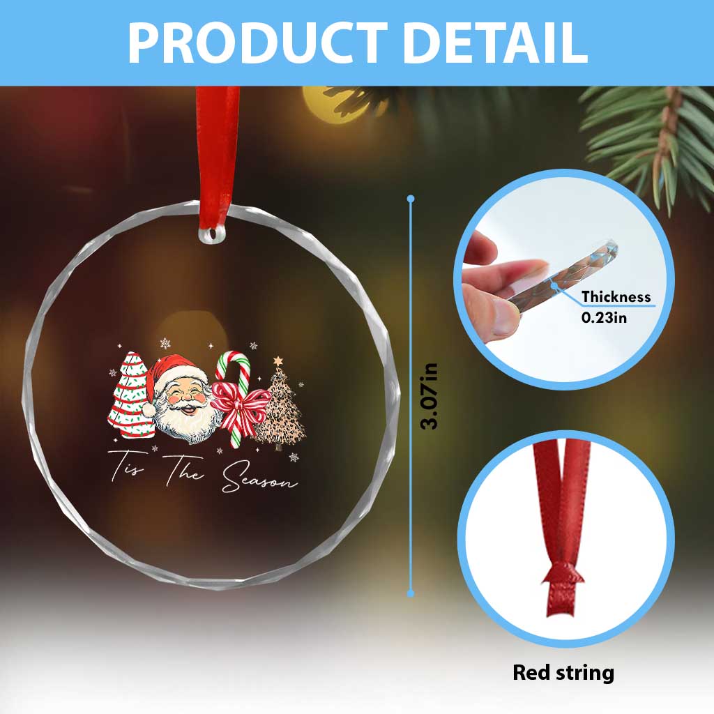 Funny Tis The Season Christmas Crystal Glass Ornament Xmas Holiday Family Matching Santa Xmas Tree TS11 Print Your Wear