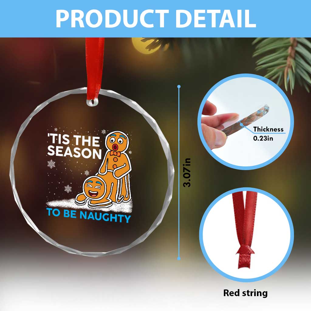 Funny Tis The Season To Be Naughty Dirty Christmas Crystal Glass Ornament Xmas Adult Humor TS11 Print Your Wear