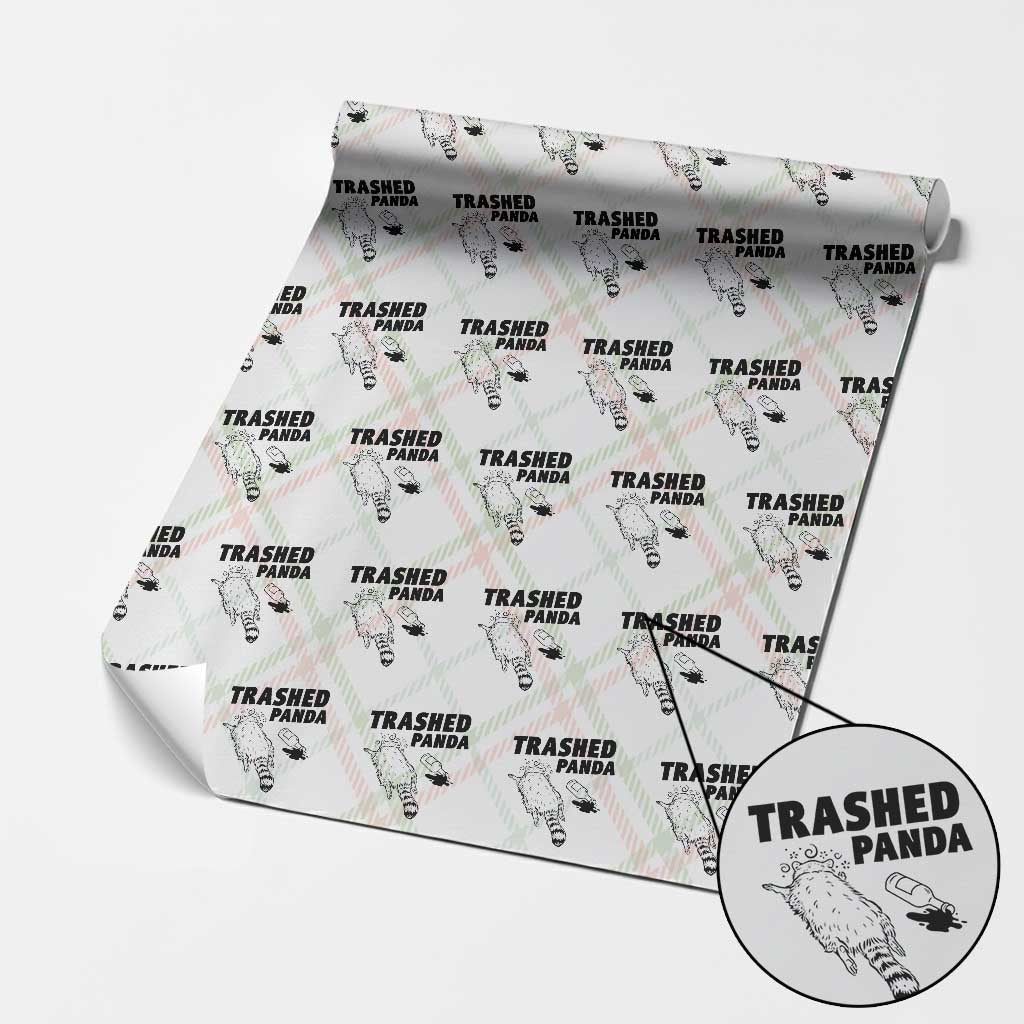 Funny Trashed Panda Wrapping Paper Roll Drunk Raccoon Meme Hot Mess TS02 Christmas Plaid Print Your Wear