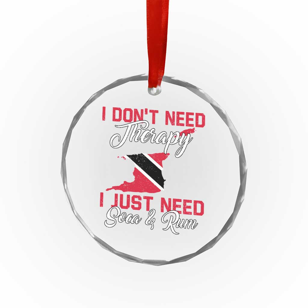 Funny Trini Crystal Glass Ornament Just Need Soca & Rum Trinidad and Tobago Flag TS10 Transparent Glass 3'' Circle Print Your Wear