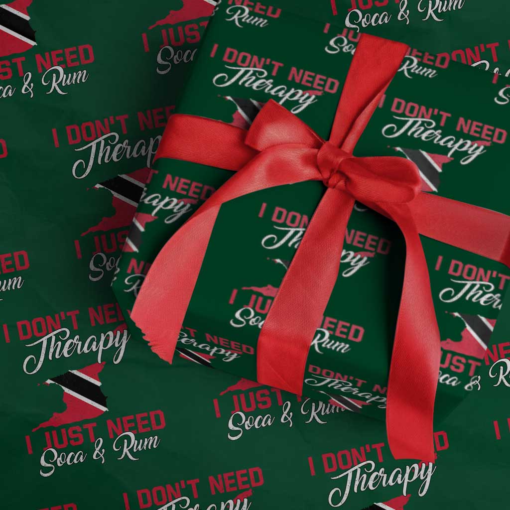 Funny Trini Wrapping Paper Roll Just Need Soca & Rum Trinidad and Tobago Flag TS10 Green Print Your Wear