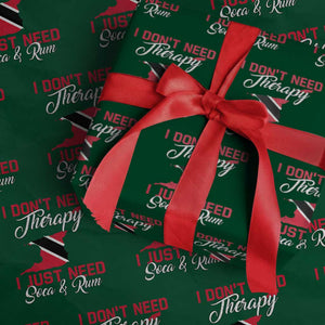 Funny Trini Wrapping Paper Roll Just Need Soca & Rum Trinidad and Tobago Flag TS10 Green Print Your Wear
