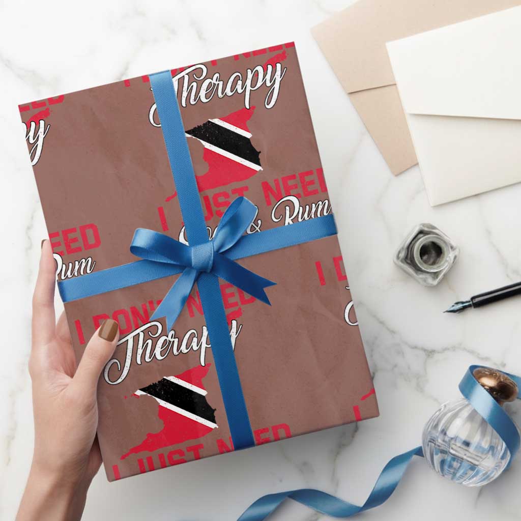 Funny Trini Wrapping Paper Roll Just Need Soca & Rum Trinidad and Tobago Flag TS10 Mocha Print Your Wear