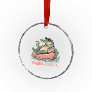 Funny Tropical Alligator Crystal Glass Ornament Everglades Florida FL Summer Vibe TS02 Print Your Wear