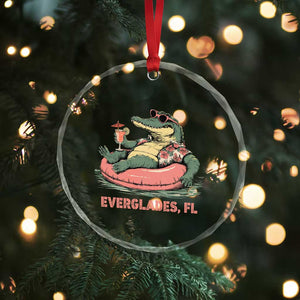 Funny Tropical Alligator Crystal Glass Ornament Everglades Florida FL Summer Vibe TS02 Print Your Wear