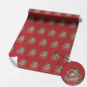 Funny Tropical Alligator Wrapping Paper Roll Everglades Florida FL Summer Vibe TS02 Red Print Your Wear