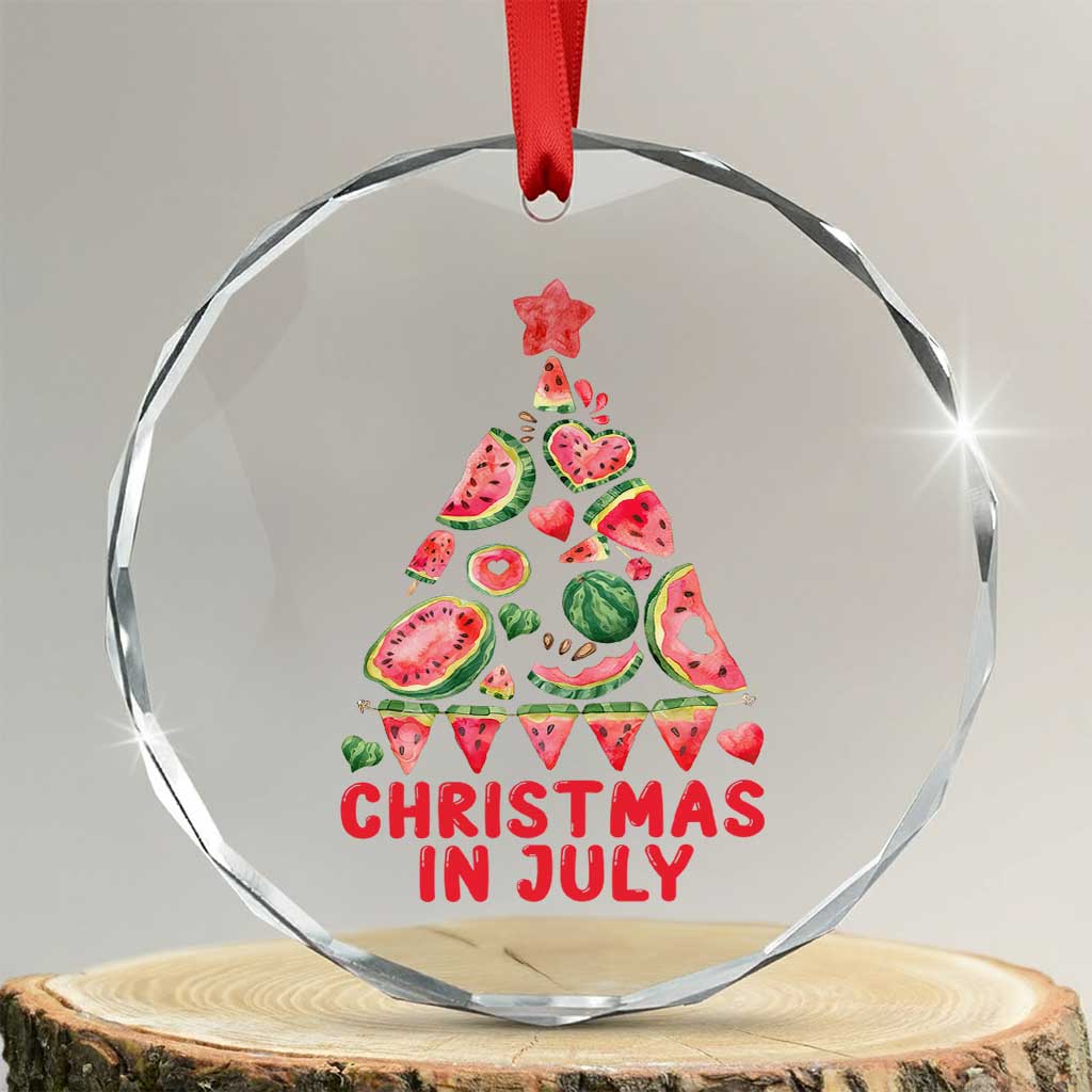 Funny Tropical Xmas Crystal Glass Ornament Watermelon Summer Christmas Tree TS09 Transparent Glass 3'' Circle Print Your Wear