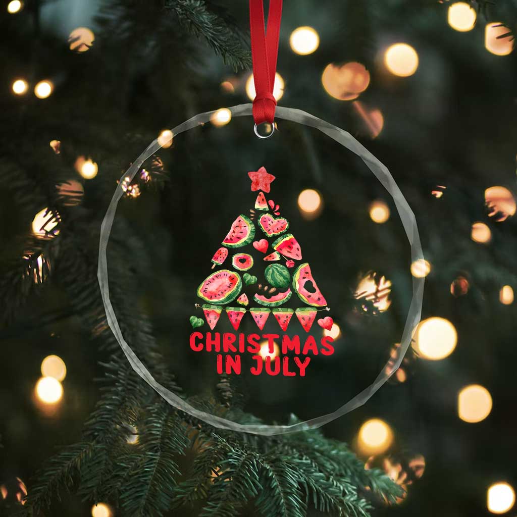 Funny Tropical Xmas Crystal Glass Ornament Watermelon Summer Christmas Tree TS09 Print Your Wear