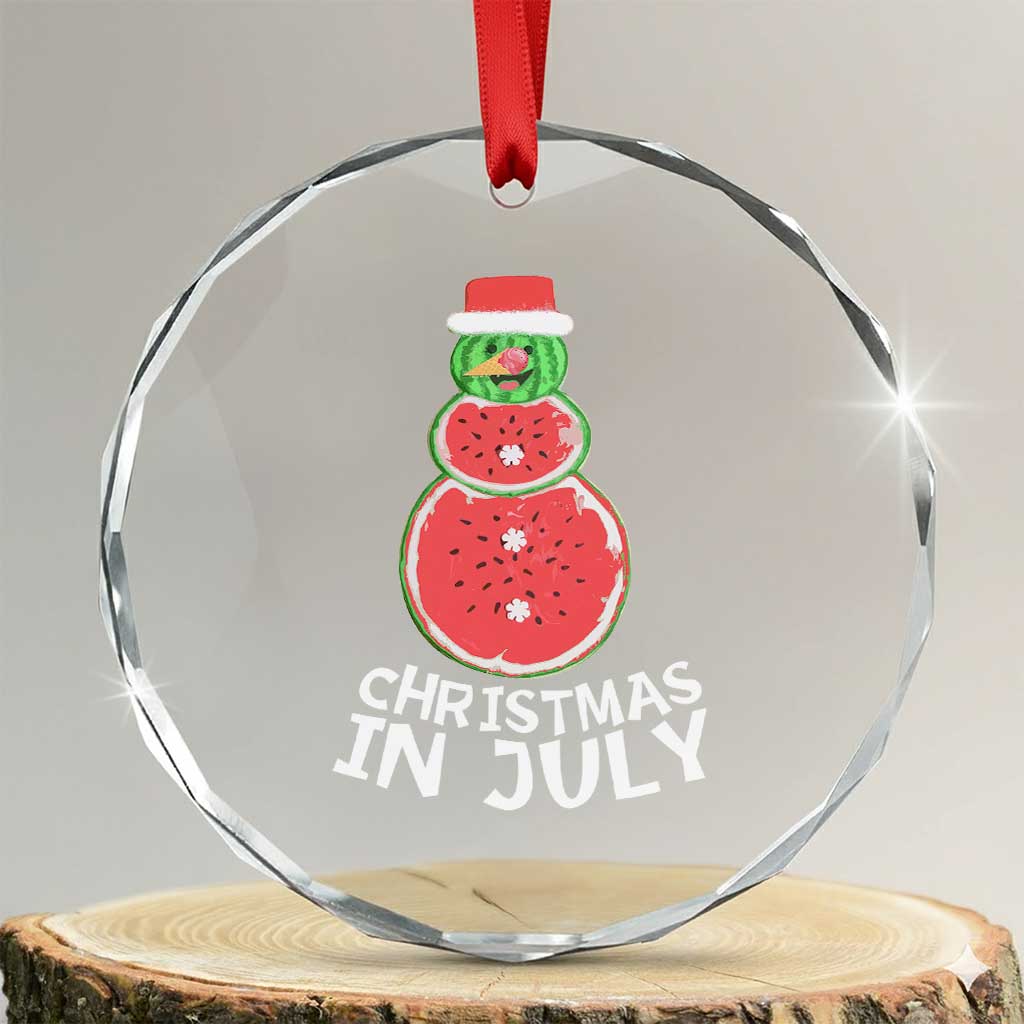 Funny Tropical Xmas Crystal Glass Ornament Watermelon Summer Snowman TS09 Transparent Glass 3'' Circle Print Your Wear