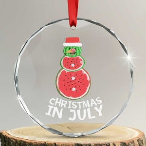 Funny Tropical Xmas Crystal Glass Ornament Watermelon Summer Snowman TS09 Transparent Glass 3'' Circle Print Your Wear