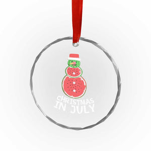 Funny Tropical Xmas Crystal Glass Ornament Watermelon Summer Snowman TS09 Print Your Wear
