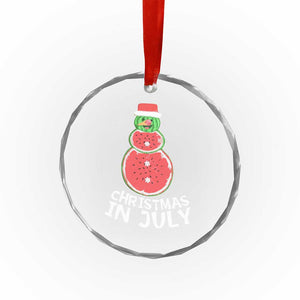 Funny Tropical Xmas Crystal Glass Ornament Watermelon Summer Snowman TS09 Print Your Wear