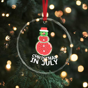 Funny Tropical Xmas Crystal Glass Ornament Watermelon Summer Snowman TS09 Print Your Wear