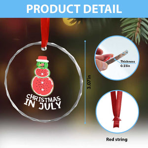 Funny Tropical Xmas Crystal Glass Ornament Watermelon Summer Snowman TS09 Print Your Wear